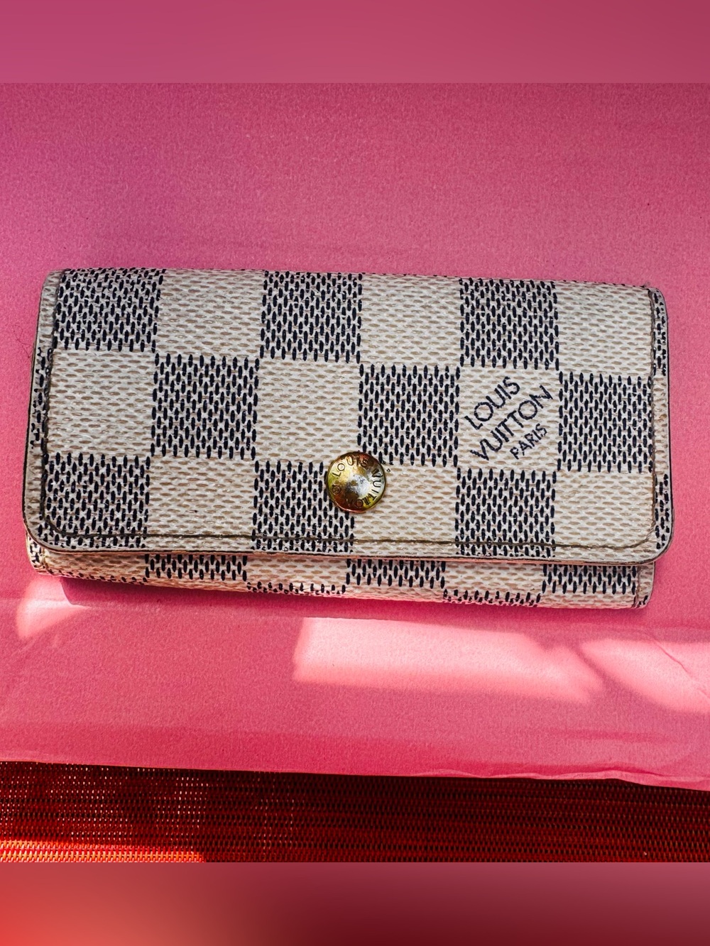 Louis Vuitton Damier Azur Multicles 4-Key Holder-Made in France- Vintage